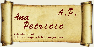 Ana Petričić vizit kartica